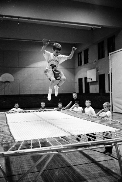 1961 - Boy on trampoline